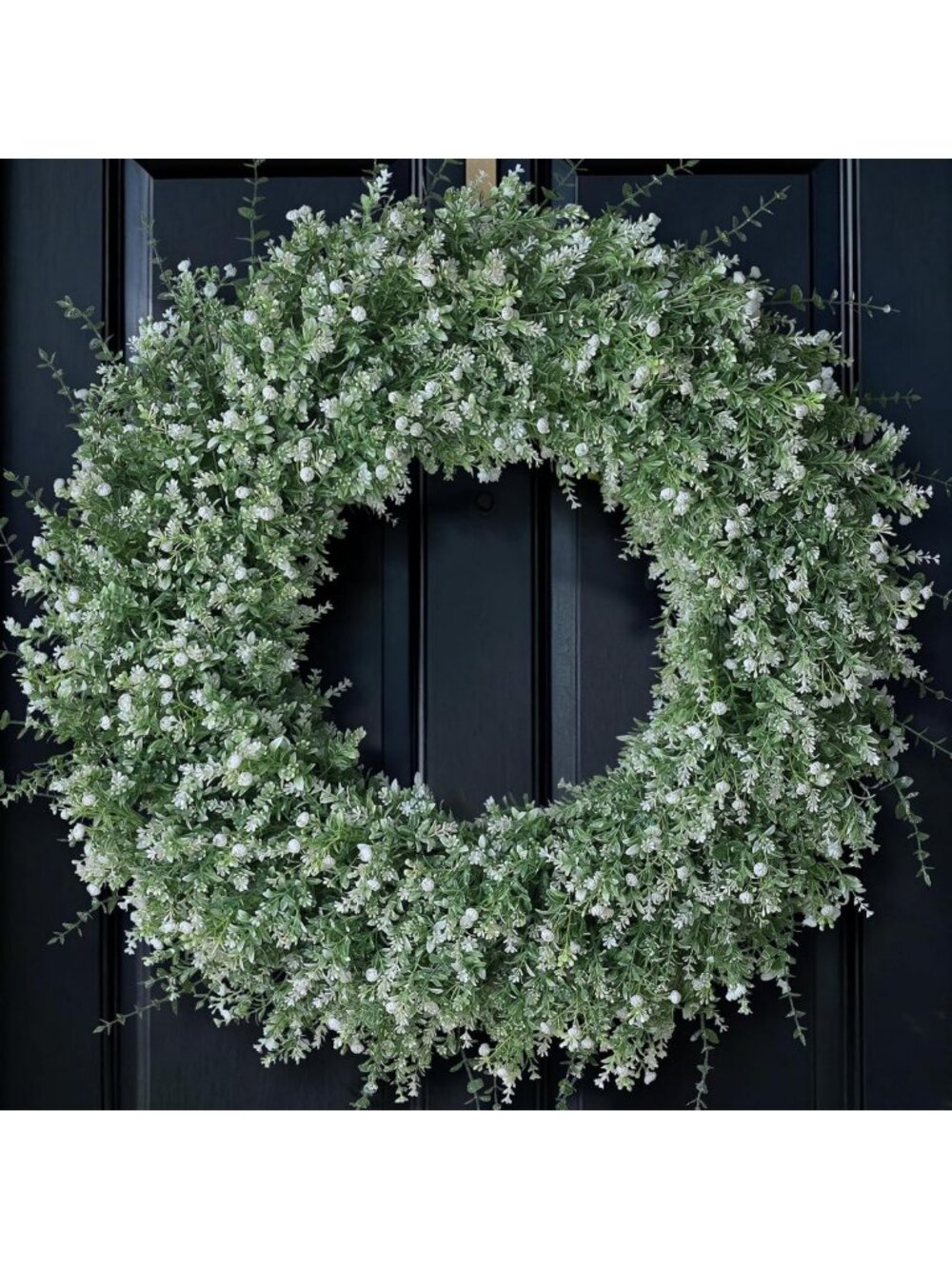 32" Large Eucalyptus Wreath - Stunning Front Door Decor, White & Green Design
